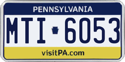 PA license plate MTI6053