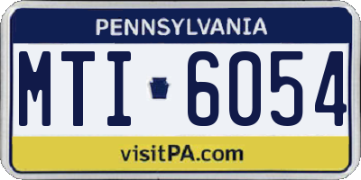 PA license plate MTI6054