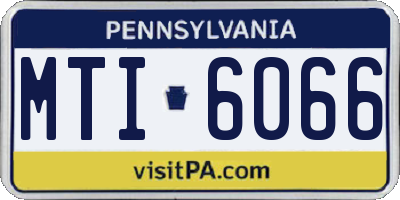PA license plate MTI6066