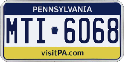 PA license plate MTI6068