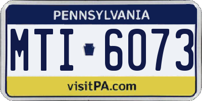 PA license plate MTI6073