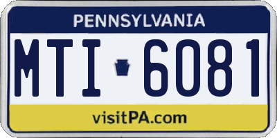 PA license plate MTI6081