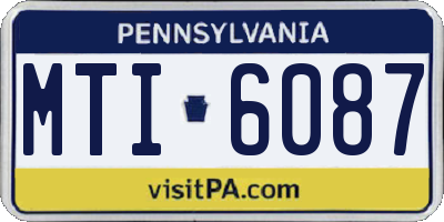 PA license plate MTI6087
