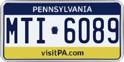 PA license plate MTI6089