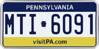 PA license plate MTI6091