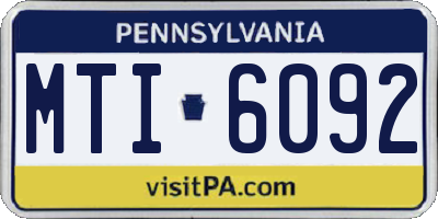 PA license plate MTI6092