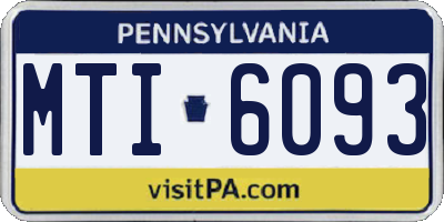 PA license plate MTI6093