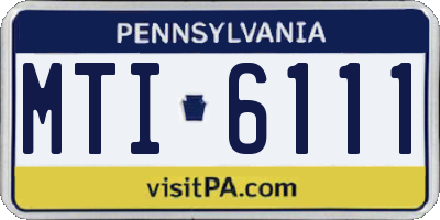 PA license plate MTI6111
