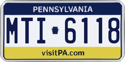 PA license plate MTI6118