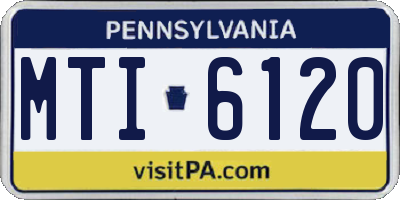 PA license plate MTI6120
