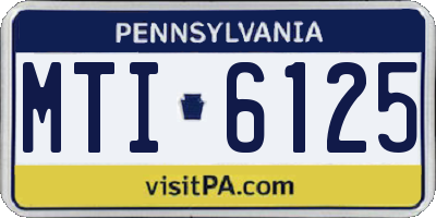 PA license plate MTI6125