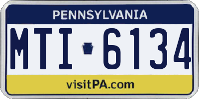PA license plate MTI6134