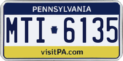 PA license plate MTI6135