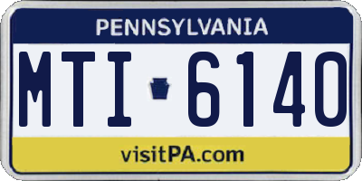 PA license plate MTI6140