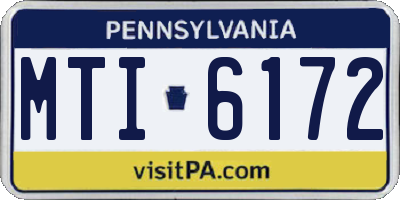 PA license plate MTI6172