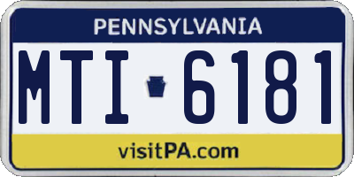 PA license plate MTI6181