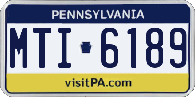 PA license plate MTI6189