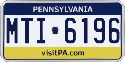 PA license plate MTI6196