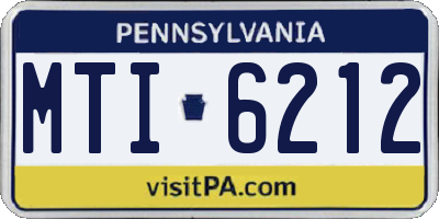 PA license plate MTI6212