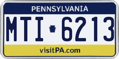 PA license plate MTI6213