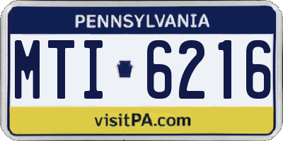 PA license plate MTI6216