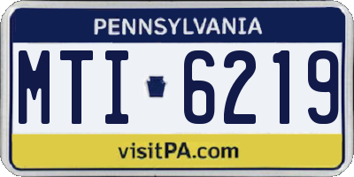 PA license plate MTI6219