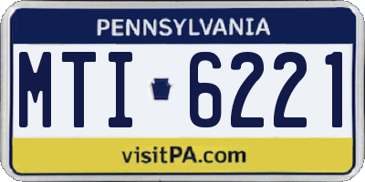PA license plate MTI6221