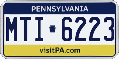 PA license plate MTI6223