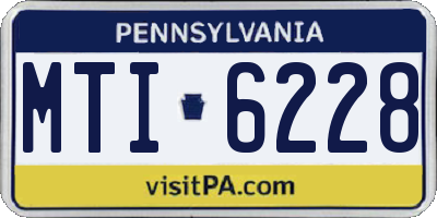 PA license plate MTI6228
