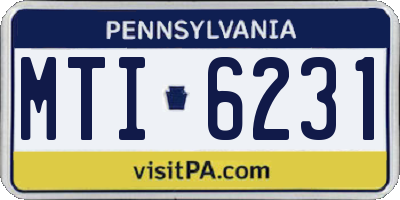 PA license plate MTI6231