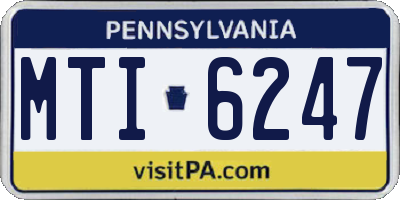 PA license plate MTI6247