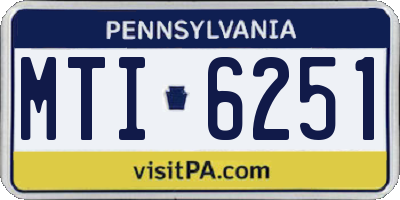 PA license plate MTI6251