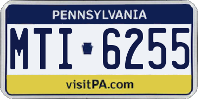 PA license plate MTI6255