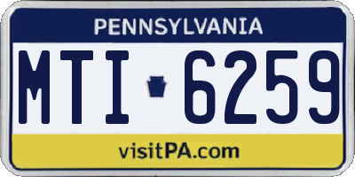 PA license plate MTI6259