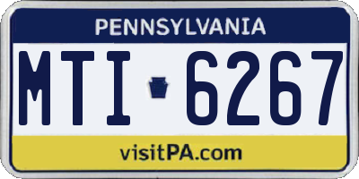 PA license plate MTI6267