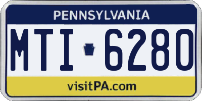 PA license plate MTI6280