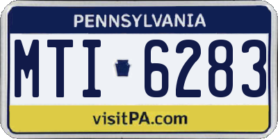 PA license plate MTI6283
