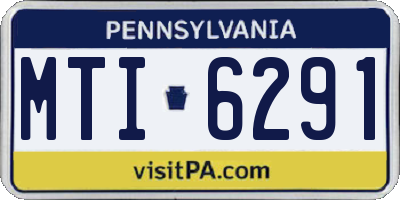 PA license plate MTI6291