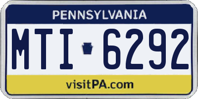 PA license plate MTI6292