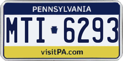 PA license plate MTI6293