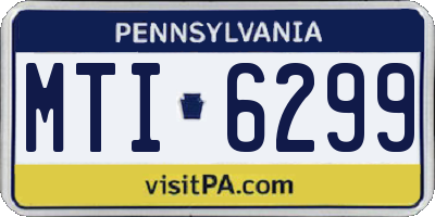 PA license plate MTI6299