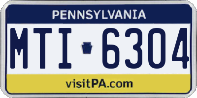 PA license plate MTI6304