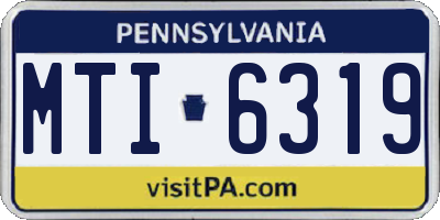 PA license plate MTI6319