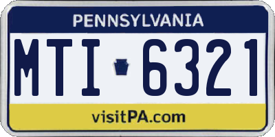 PA license plate MTI6321