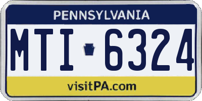 PA license plate MTI6324