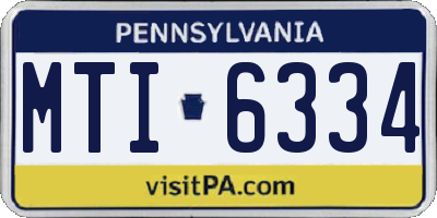 PA license plate MTI6334