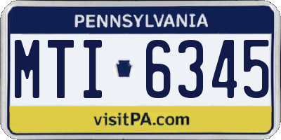 PA license plate MTI6345