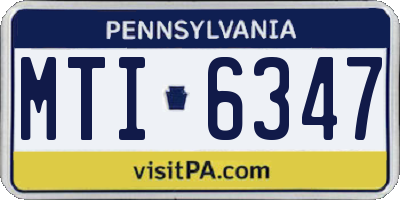 PA license plate MTI6347