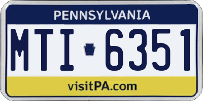 PA license plate MTI6351