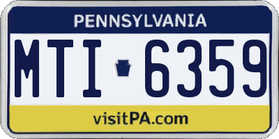 PA license plate MTI6359